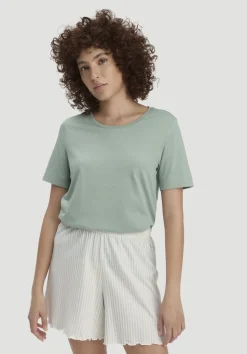 hessnatur Schlaf T-Shirt PURE COTTON aus reiner Bio-Baumwolle von mattgrün Sale