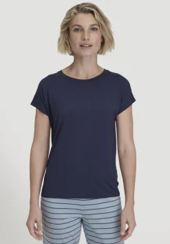 hessnatur Schlaf T-Shirt PURE FLOW aus TENCEL™ Modal von dunkelblau Clearance