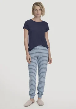 hessnatur Schlafhose PURE COTTON aus reiner Bio-Baumwolle von helles jeansblau Sale
