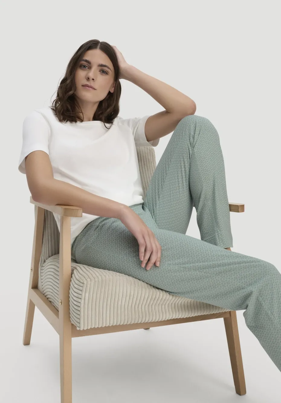 hessnatur Schlafhose PURE COTTON aus reiner Bio-Baumwolle von steppengras Outlet