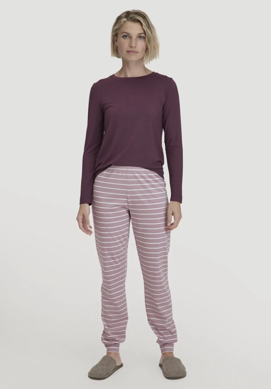 hessnatur Schlafhose PURE COTTON aus reiner Bio-Baumwolle von altrosa New