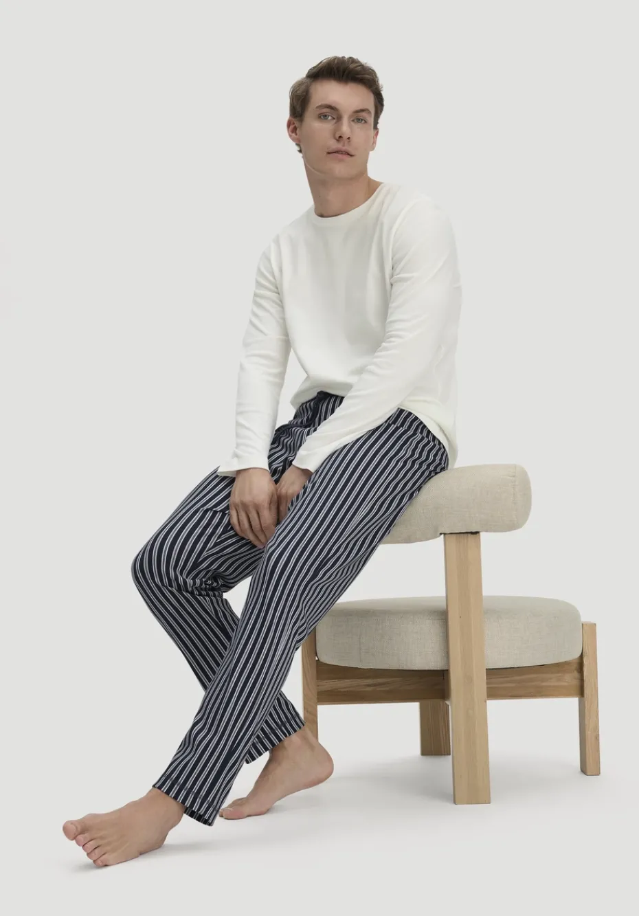 hessnatur Schlafhose Relaxed aus reiner Bio-Baumwolle von marine Discount