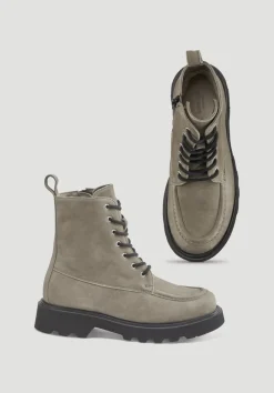 hessnatur Schnürstiefel aus chromfrei gegerbtem Nubuk-Leder von stone Discount