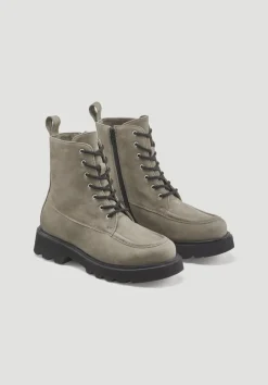 hessnatur Schnürstiefel aus chromfrei gegerbtem Nubuk-Leder von stone Discount