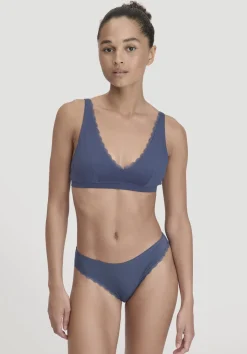 hessnatur Slip Regular Cut COTTON FEEL LACE aus Bio-Baumwolle von indigo blau Hot