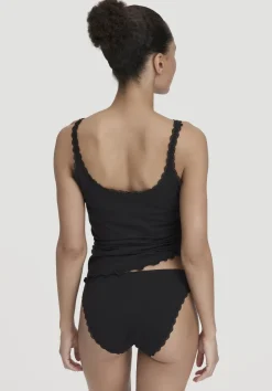 hessnatur Slip Regular Cut COTTON FEEL LACE aus Bio-Baumwolle von schwarz New
