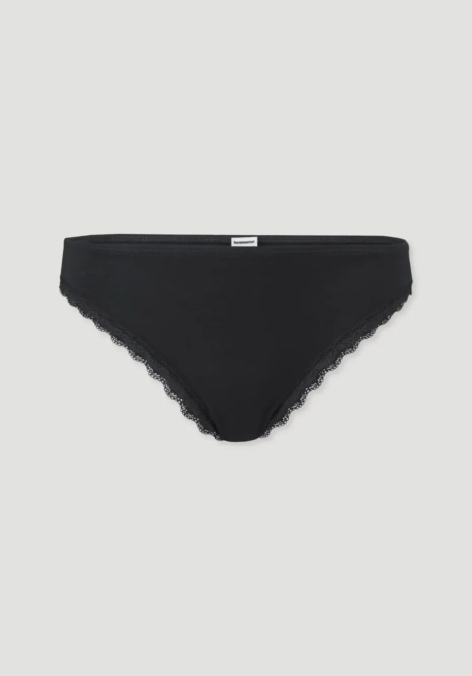 hessnatur Slip Regular Cut COTTON FEEL LACE aus Bio-Baumwolle von schwarz New