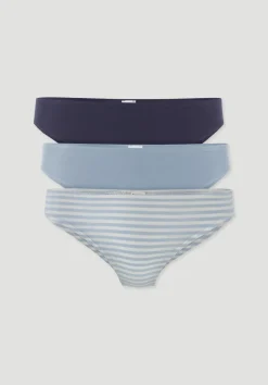 hessnatur Slip Regular Cut im 3er-Pack COTTON FEEL aus Bio-Baumwolle von himmelblau New