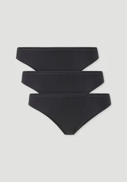 hessnatur Slip Regular Cut im 3er-Pack COTTON FEEL aus Bio-Baumwolle von schwarz