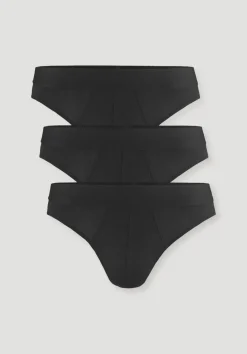 hessnatur Slip Regular Cut im 3er-Pack COTTON MIX aus Bio-Baumwolle von schwarz