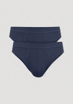 hessnatur Slip Regular Cut im 2er-Pack PURE NATURE aus reiner Bio-Baumwolle von dunkelblau Sale