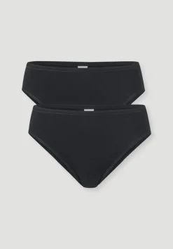 hessnatur Slip Regular Cut im 2-Pack PURE COTTON aus reiner Bio-Baumwolle von schwarz Hot