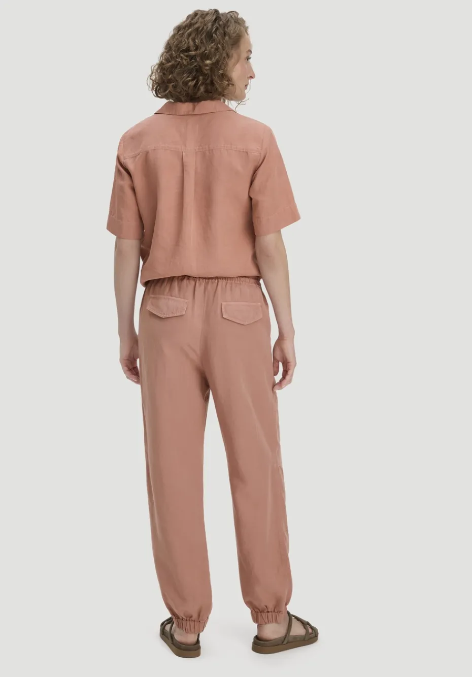 hessnatur Soft Utility Hose aus TENCEL™ Lyocell mit Leinen von rosé New
