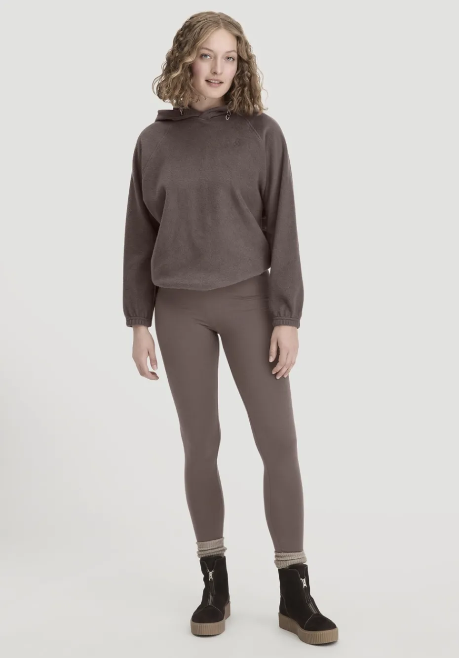 hessnatur Softfleece Hoodie Oversize ACTIVE COMFORT aus reiner Bio-Baumwolle von dunkles mauve New