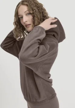 hessnatur Softfleece Hoodie Oversize ACTIVE COMFORT aus reiner Bio-Baumwolle von dunkles mauve New