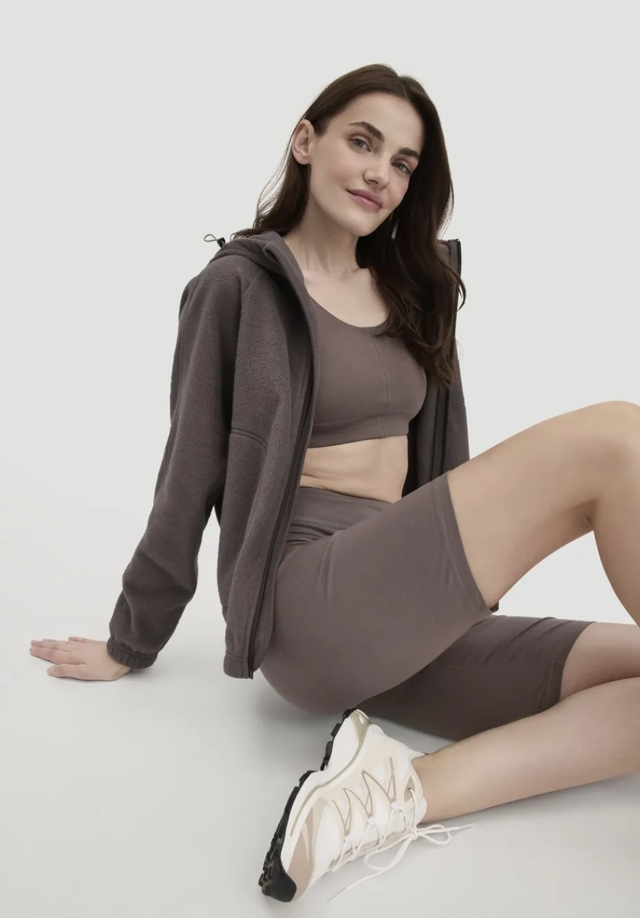 hessnatur Softfleece Jacke Oversize ACTIVE COMFORT aus reiner Bio-Baumwolle von dunkles mauve Sale