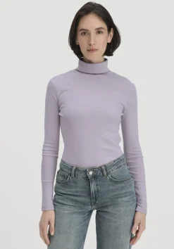 hessnatur Softrib Longsleeve Fitted aus Bio-Baumwolle und TENCEL™ Modal von pastell lavendel Hot