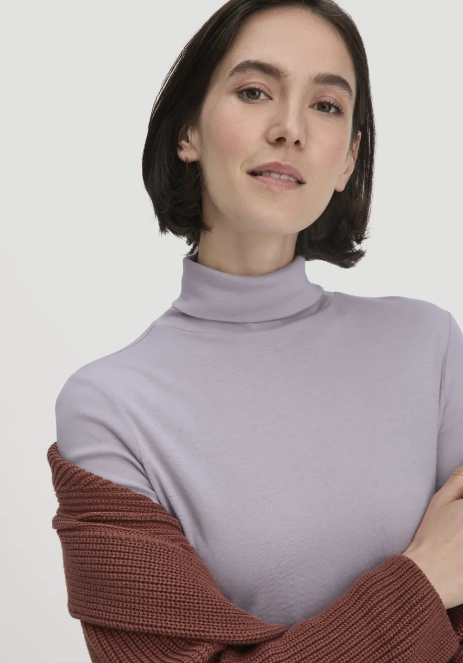 hessnatur Softrib Longsleeve Fitted aus Bio-Baumwolle und TENCEL™ Modal von pastell lavendel Hot