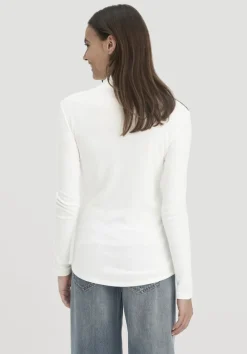 hessnatur Softrib Longsleeve Fitted aus Bio-Baumwolle und TENCEL™ Modal von naturweiss Sale