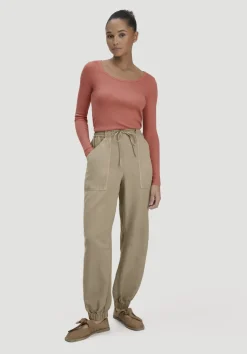hessnatur Softrib Longsleeve Fitted aus Bio-Baumwolle und TENCEL™ Modal von pfirsichrot Clearance