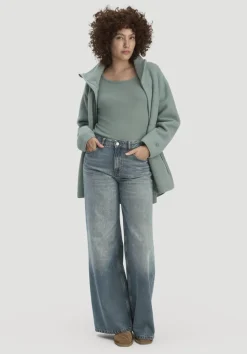 hessnatur Softrib Longsleeve Fitted aus Bio-Baumwolle und TENCEL™ Modal von mattgrün Outlet