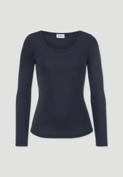 hessnatur Softrib Longsleeve Fitted aus Bio-Baumwolle und TENCEL™ Modal von marine New
