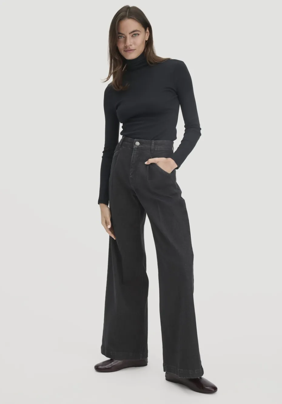 hessnatur Softrib Longsleeve Fitted aus Bio-Baumwolle und TENCEL™ Modal von schwarz Sale