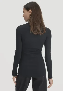 hessnatur Softrib Longsleeve Fitted aus Bio-Baumwolle und TENCEL™ Modal von schwarz Sale