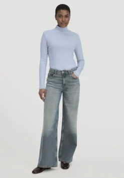 hessnatur Softrib Longsleeve Fitted aus Bio-Baumwolle und TENCEL™ Modal von himmelblau Online