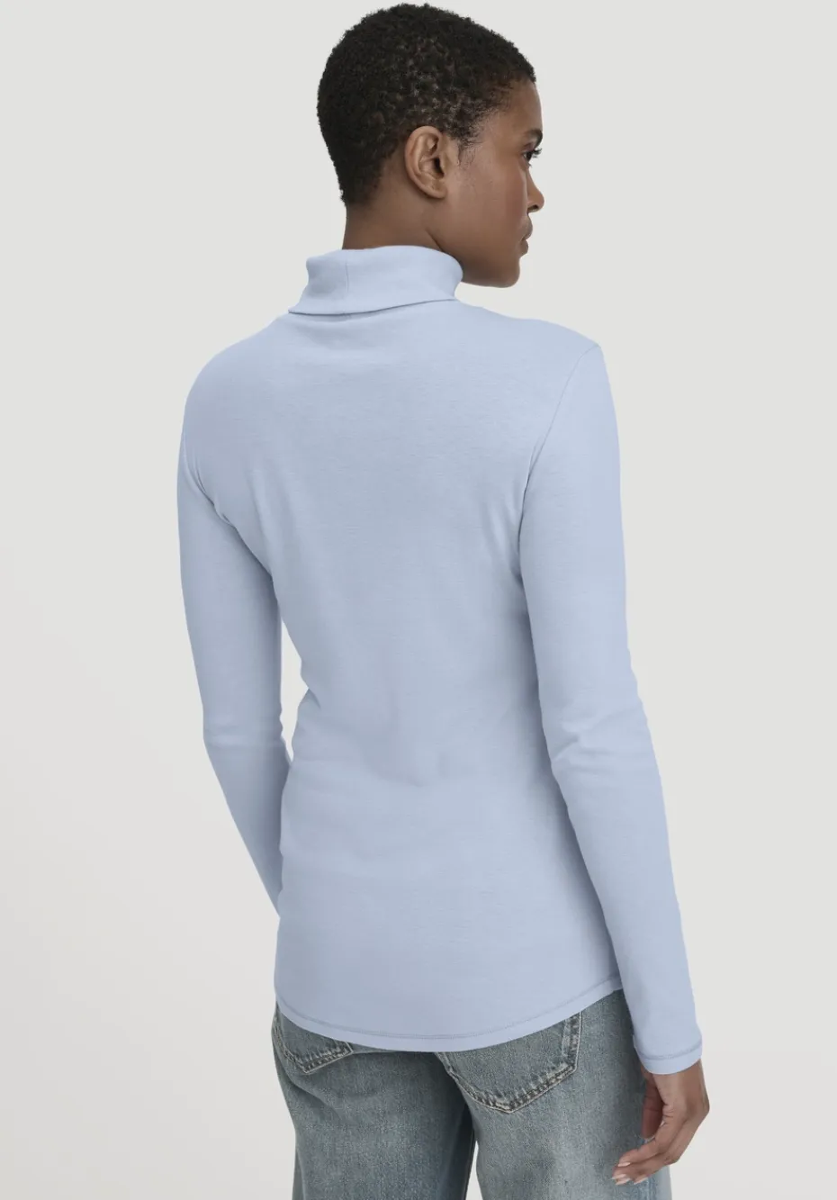 hessnatur Softrib Longsleeve Fitted aus Bio-Baumwolle und TENCEL™ Modal von himmelblau Online