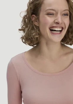hessnatur Softrib Longsleeve Fitted aus Bio-Baumwolle und TENCEL™ Modal von rosé Clearance