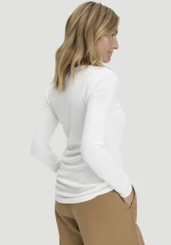 hessnatur Softrib Longsleeve Fitted aus Bio-Baumwolle und TENCEL™ Modal von naturweiss Hot