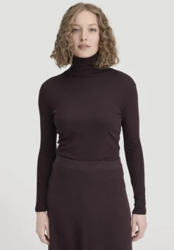 hessnatur Softrib Longsleeve Fitted aus Bio-Baumwolle und TENCEL™ Modal von schwarzbeere Discount