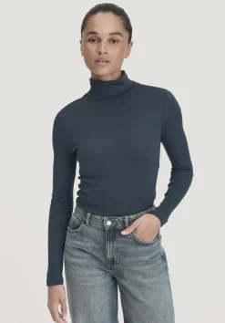 hessnatur Softrib Longsleeve Fitted aus Bio-Baumwolle und TENCEL™ Modal von dunkles petrol Outlet