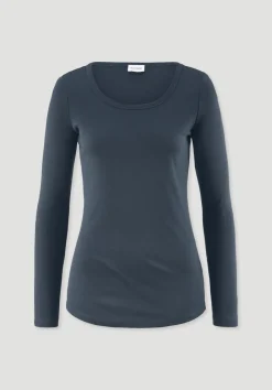 hessnatur Softrib Longsleeve Fitted aus Bio-Baumwolle und TENCEL™ Modal von dunkles petrol New
