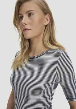 hessnatur Softrib Streifen T-Shirt Fitted aus Bio-Baumwolle und TENCEL™ Modal von marine New