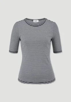 hessnatur Softrib Streifen T-Shirt Fitted aus Bio-Baumwolle und TENCEL™ Modal von marine New