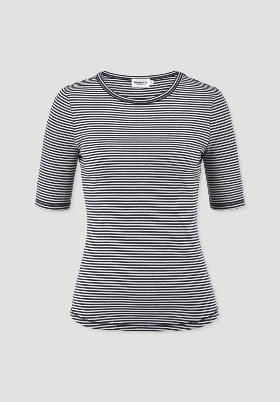 hessnatur Softrib Streifen T-Shirt Fitted aus Bio-Baumwolle und TENCEL™ Modal von marine New