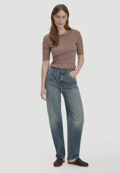 hessnatur Softrib Streifen T-Shirt Fitted aus Bio-Baumwolle und TENCEL™ Modal von rosé Online