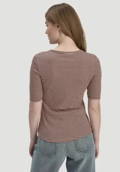 hessnatur Softrib Streifen T-Shirt Fitted aus Bio-Baumwolle und TENCEL™ Modal von rosé Online