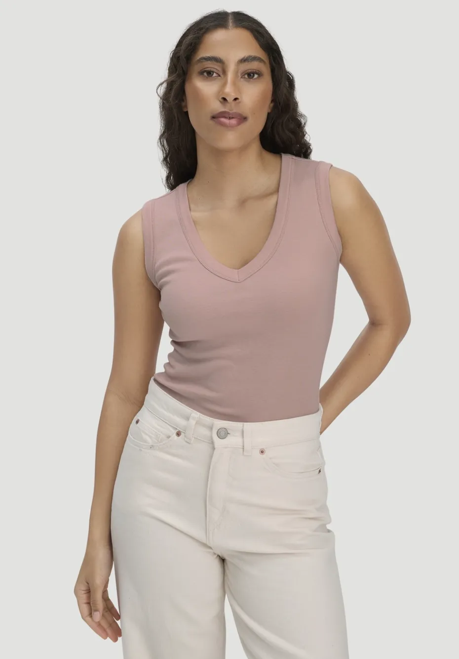 hessnatur Softrib Top Fitted aus Bio-Baumwolle und TENCEL™ Modal von rosé Clearance