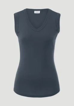 hessnatur Softrib Top Fitted aus Bio-Baumwolle und TENCEL™ Modal von dunkles petrol Hot
