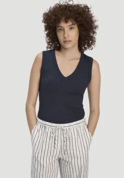 hessnatur Softrib Top Fitted aus Bio-Baumwolle und TENCEL™ Modal von marine Sale