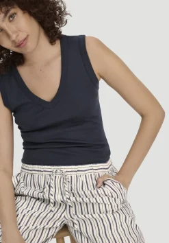 hessnatur Softrib Top Fitted aus Bio-Baumwolle und TENCEL™ Modal von marine Sale