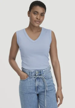 hessnatur Softrib Top Fitted aus Bio-Baumwolle und TENCEL™ Modal von himmelblau Discount