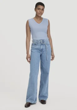 hessnatur Softrib Top Fitted aus Bio-Baumwolle und TENCEL™ Modal von himmelblau Discount
