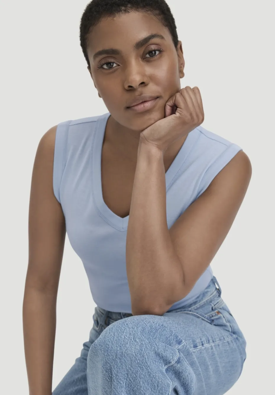 hessnatur Softrib Top Fitted aus Bio-Baumwolle und TENCEL™ Modal von himmelblau Discount