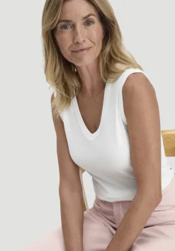 hessnatur Softrib Top Fitted aus Bio-Baumwolle und TENCEL™ Modal von naturweiss