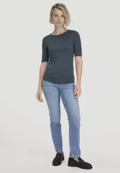 hessnatur Softrib T-Shirt Fitted aus Bio-Baumwolle und TENCEL™ Modal von dunkles petrol Outlet