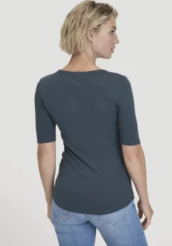 hessnatur Softrib T-Shirt Fitted aus Bio-Baumwolle und TENCEL™ Modal von dunkles petrol Outlet